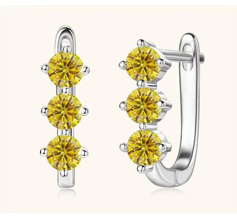 Boucles d'oreilles créoles en argent sterling 925 et moissanite. 1 carat, 6D, pour femme, cadeau de Saint-Valentin