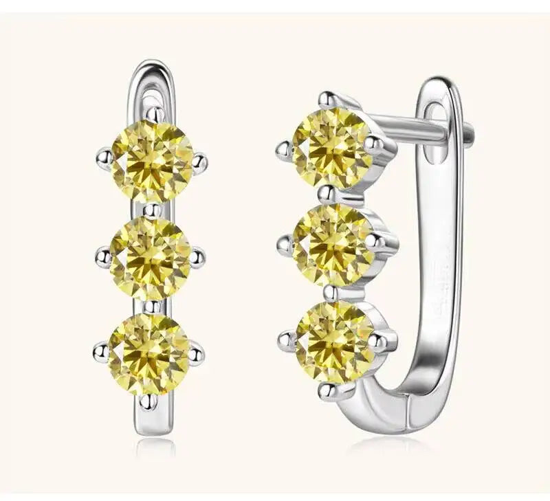 Boucles d'oreilles créoles en argent sterling 925 et moissanite. 1 carat, 6D, pour femme, cadeau de Saint-Valentin