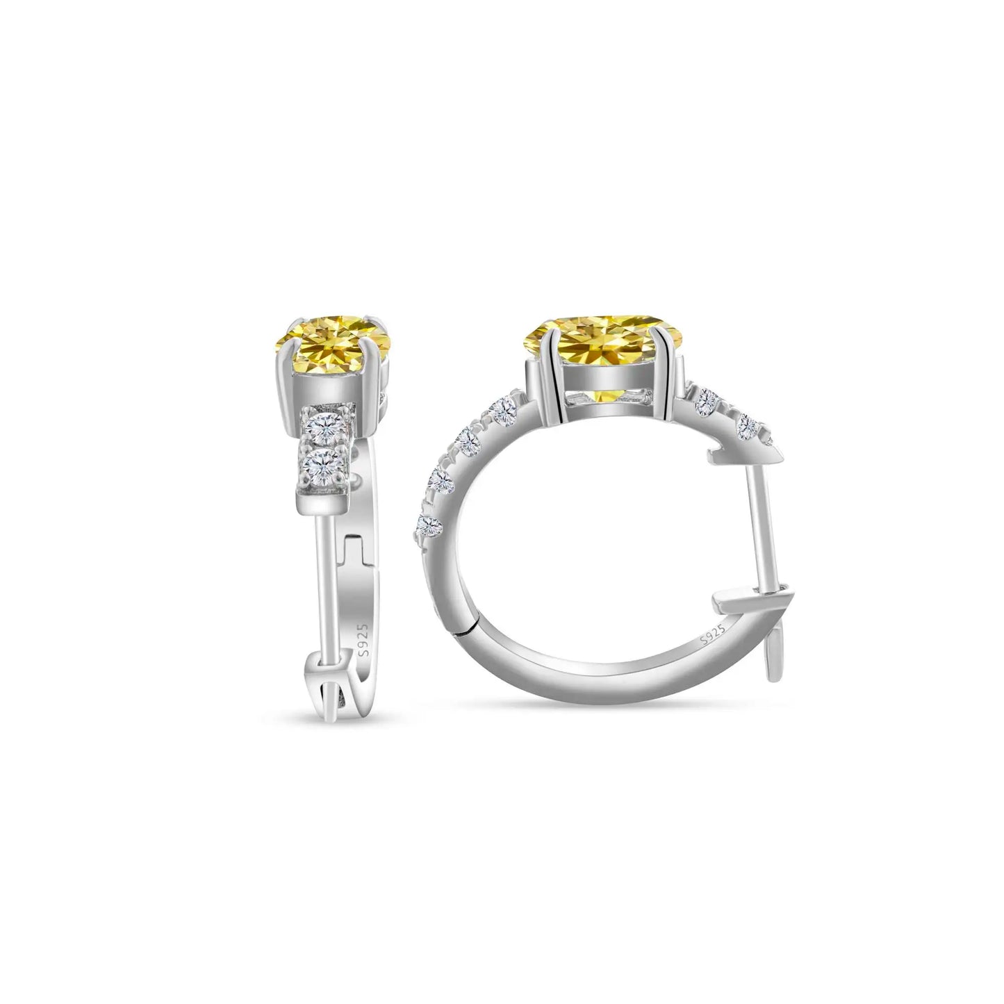925 Sterling Silber Moissanite 1 Karat ovale Ohrstecker für Damen GIA