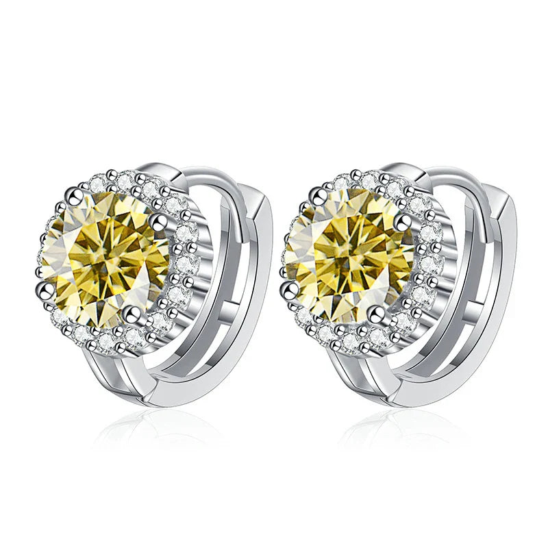 Boucles d'oreilles clous en argent sterling 925 avec moissanite couleur D pour femme, pour mariage