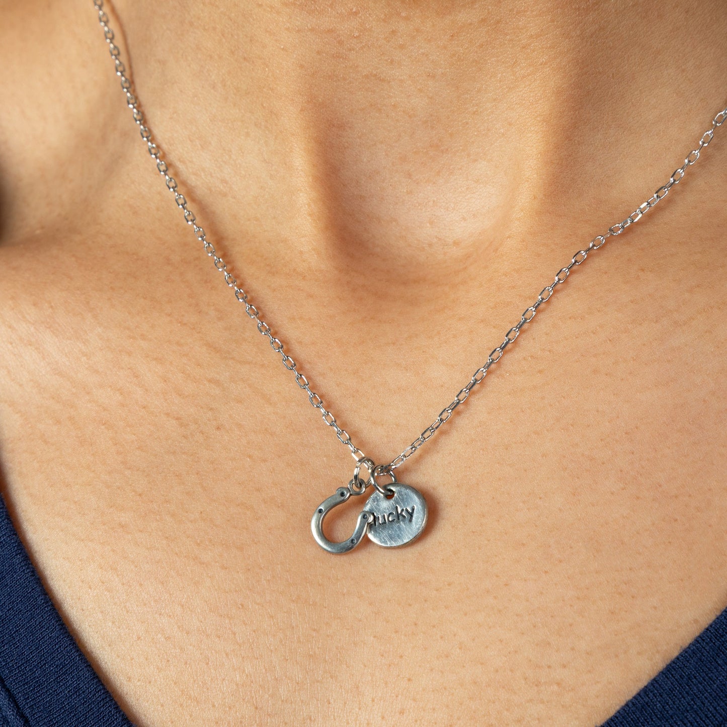 Carry a Little Luck Pewter Necklace