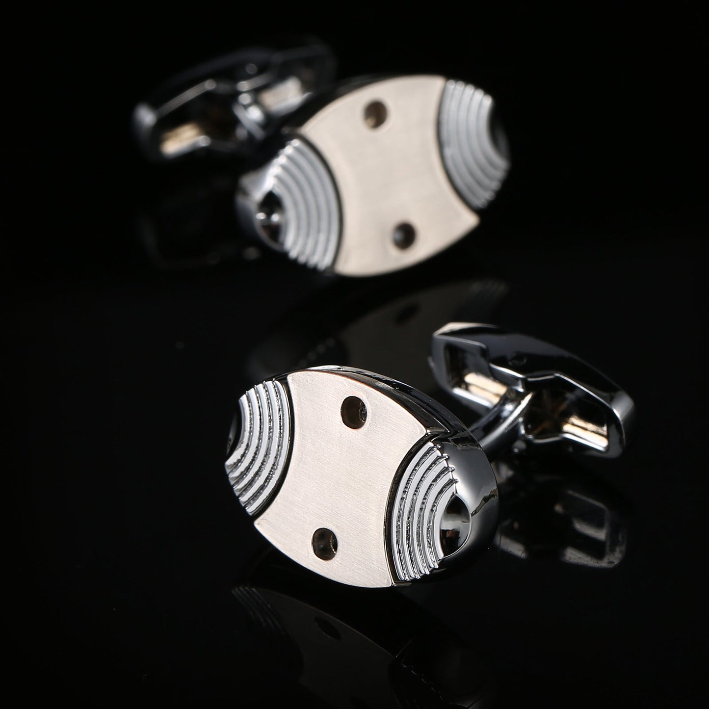 Industrial Revolution Series French Fish Shape Men's Cufflinks