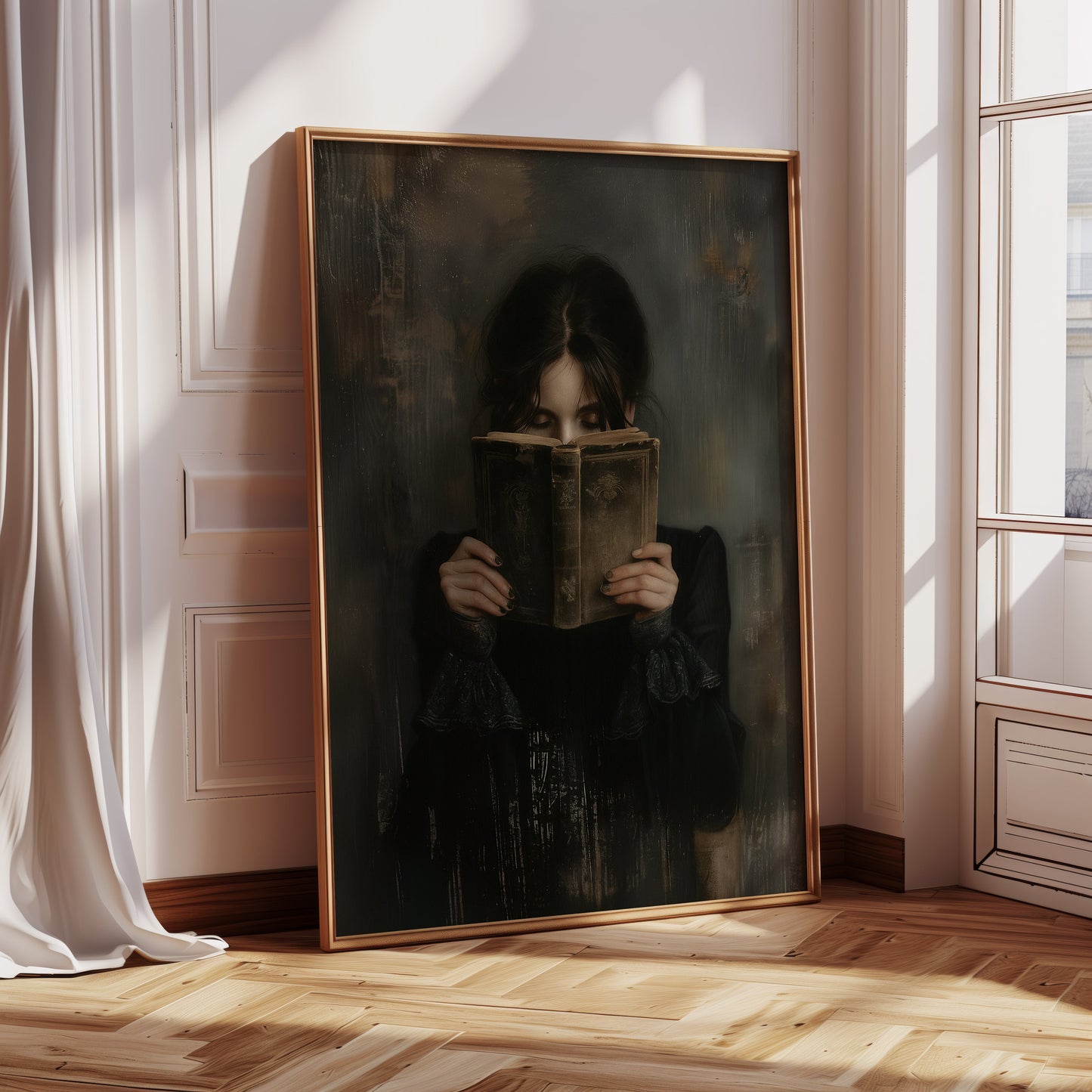 The Reader in Velvet Shadows