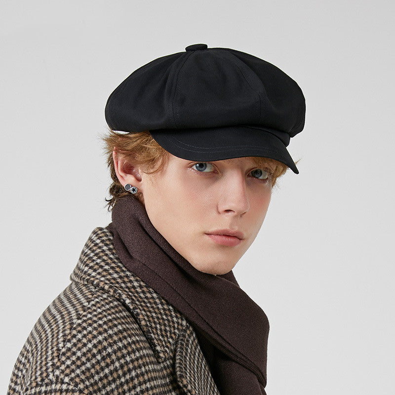 All-matching Newsboy Cap Painter Cap British Retro Hat Octagonal Cap