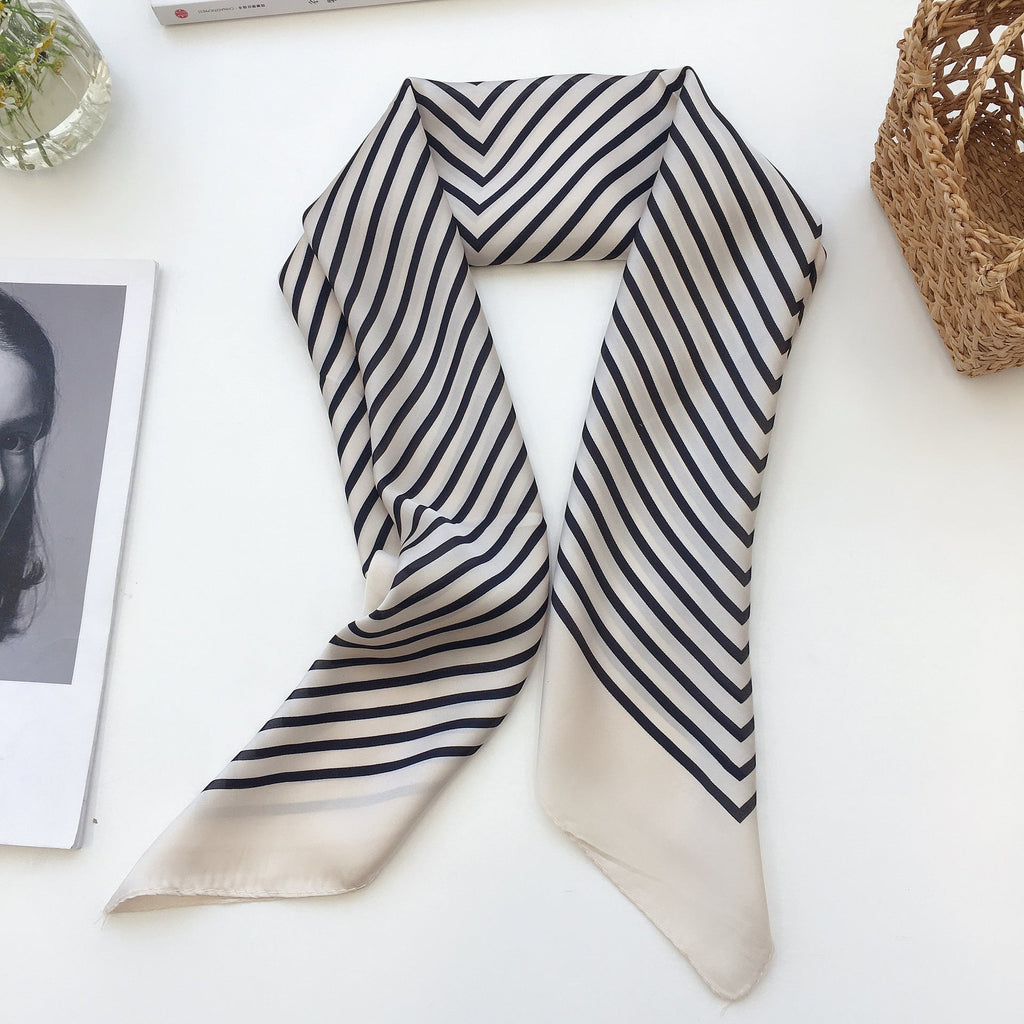 Womens Silk Small Square Scarf Hairband