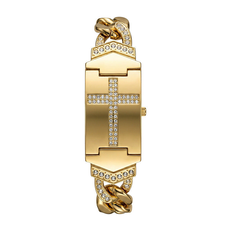 Cross-border Flip-top Cross Watch With Ladies Bracelet