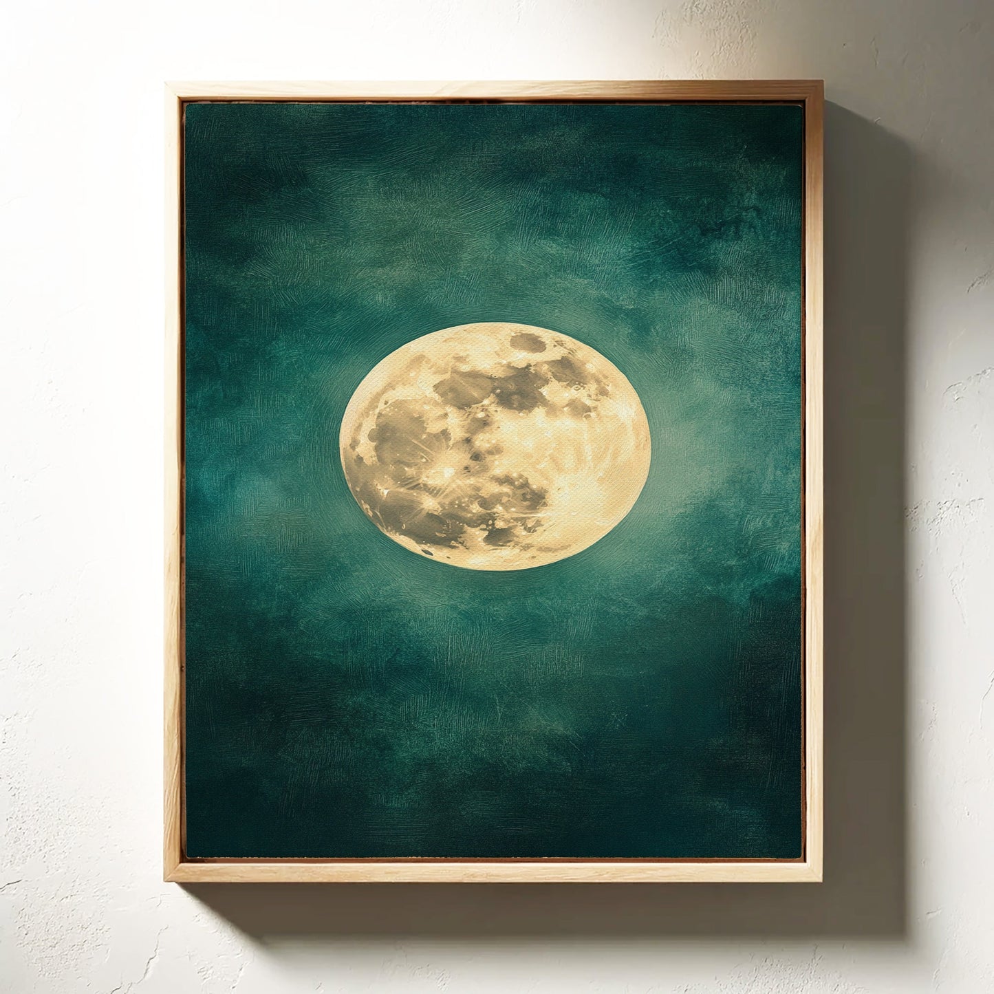 Full Moon Rising in Emerald Sky