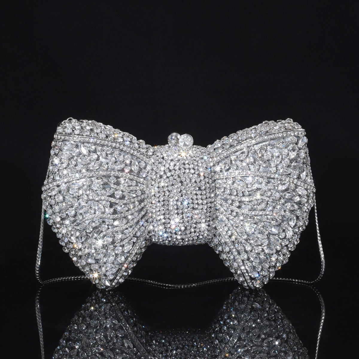 High-end Luxurious Heavy-Embroidered Shiny Champagne Bottle Rhinestone Evening Bag