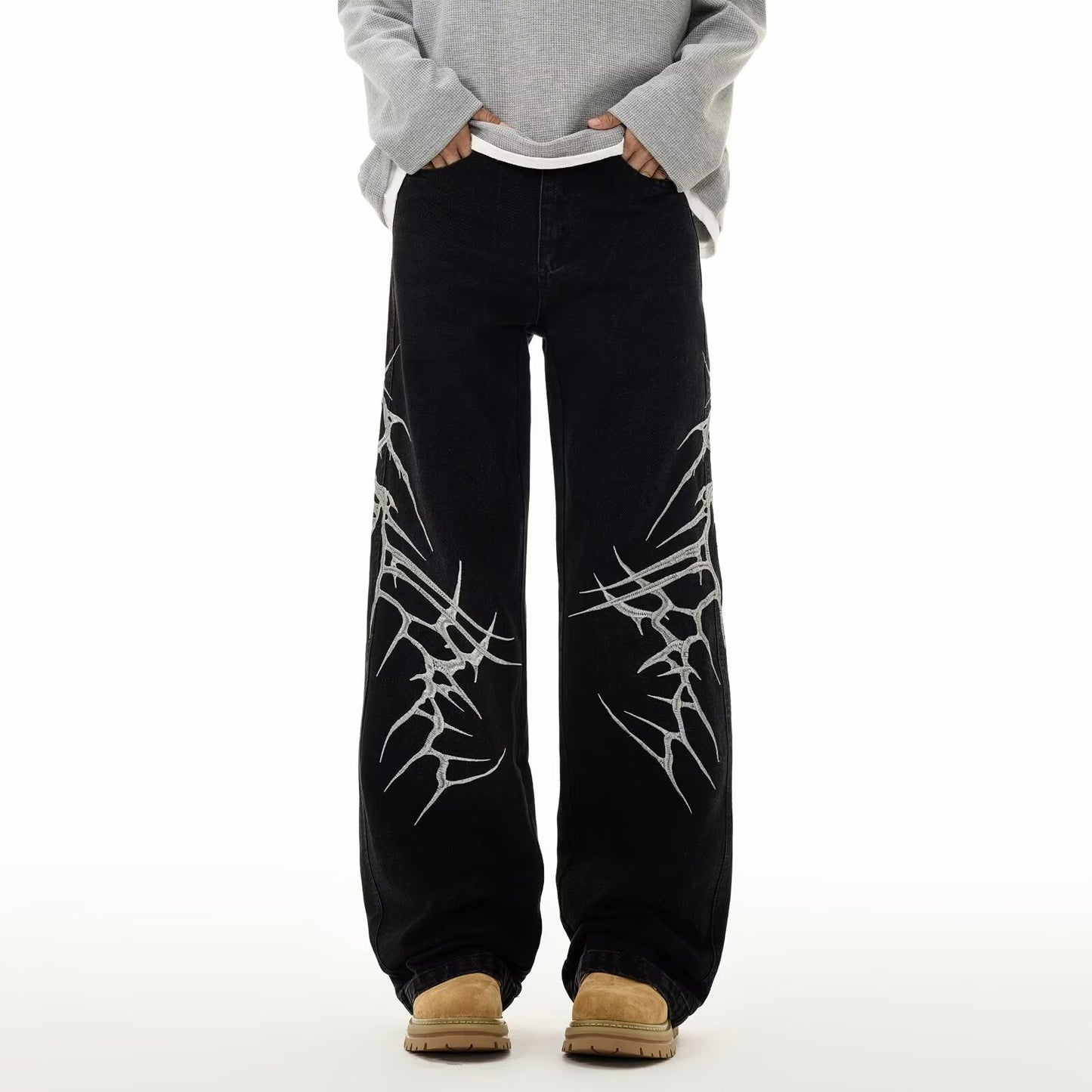 American-style Streetwear Retro Machete Jeans