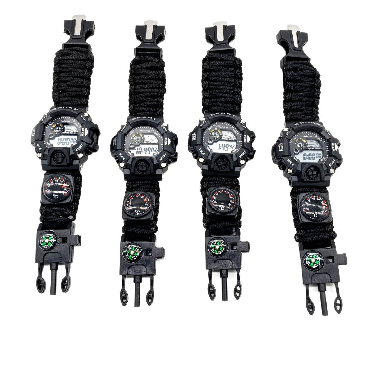 Multifunctional Outdoor Survival Paracord Adjustable Waterproof Watch For Camping