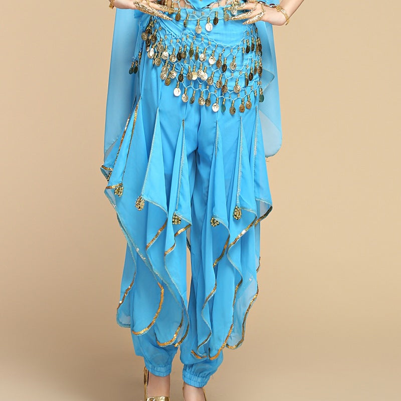 Children's Creative Leg Binding Glitter Chiffon Pants