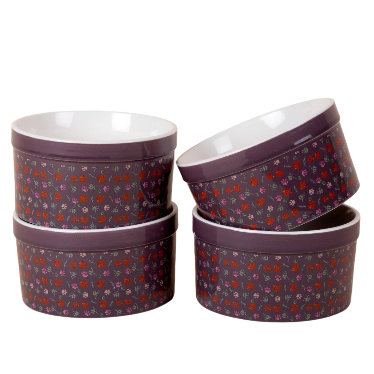 Paw Print Large Oven-Safe Ramekin - Set of 4 - 14oz