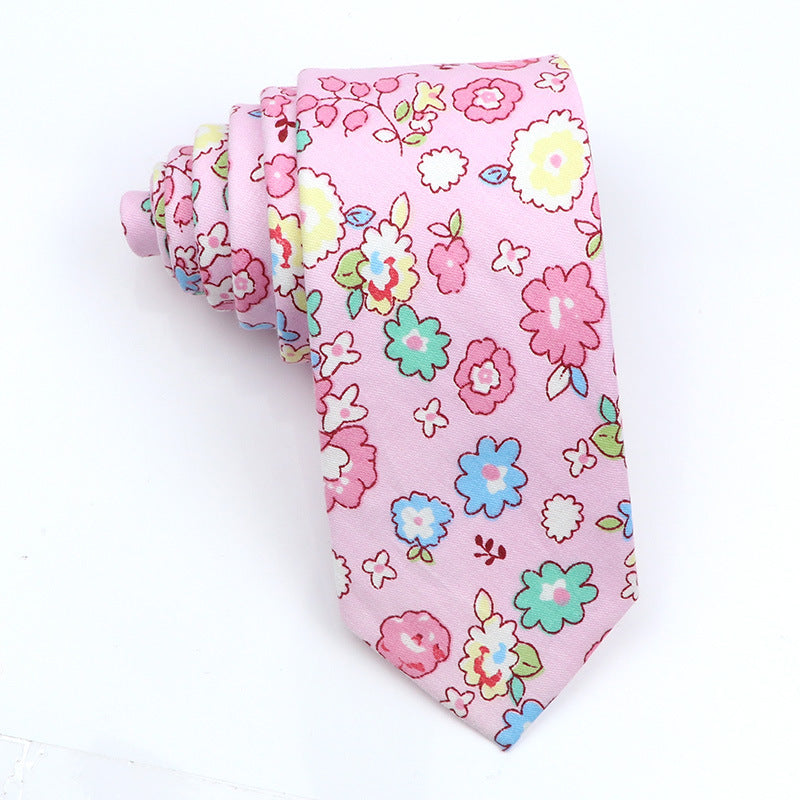 Korean Style Narrow Men's Clothing Cotton Tie