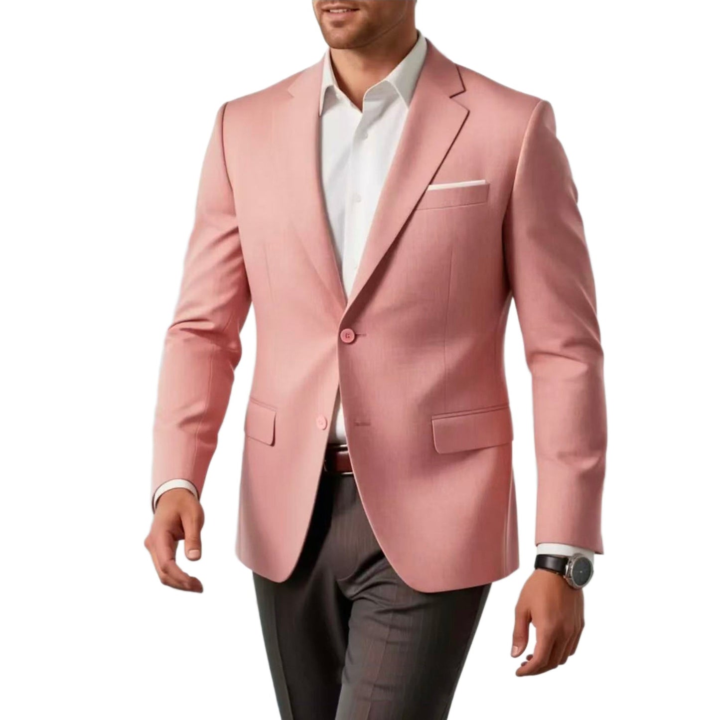 Mens Casual Blazer Single-breasted Slim-fit Suit Jacket
