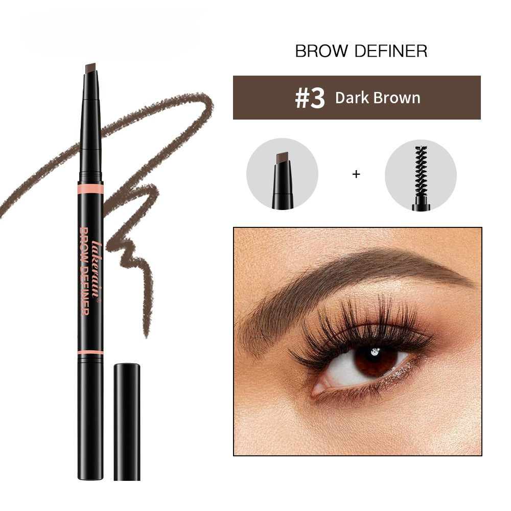 Waterproof And Sweat-proof Distinct Look Three-dimensional Line Carving Triangle Eyebrow Pencil