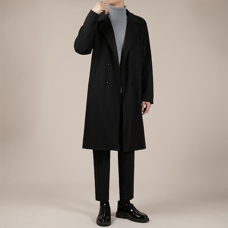 Autumn And Winter Trench Men's Mid-length Woolen Korean Coat