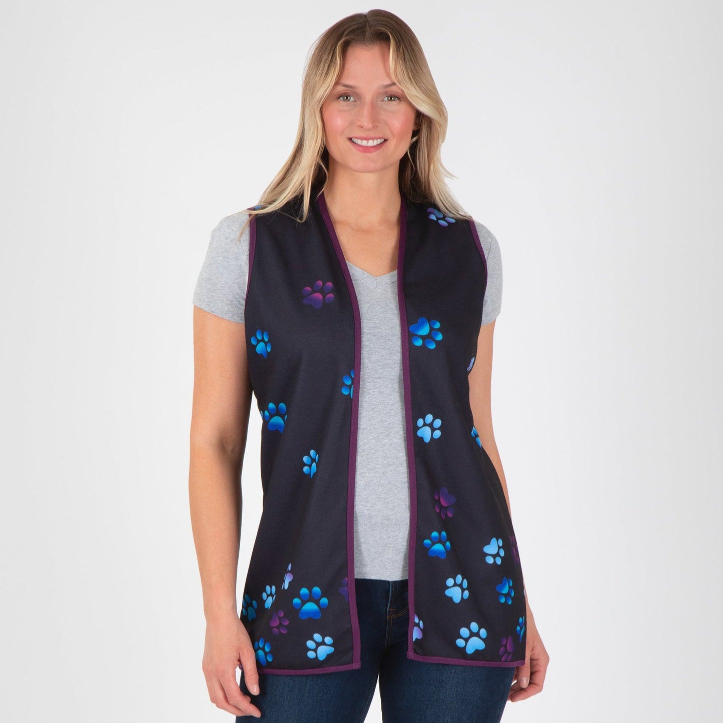 Paw Print Thick Knit Vest