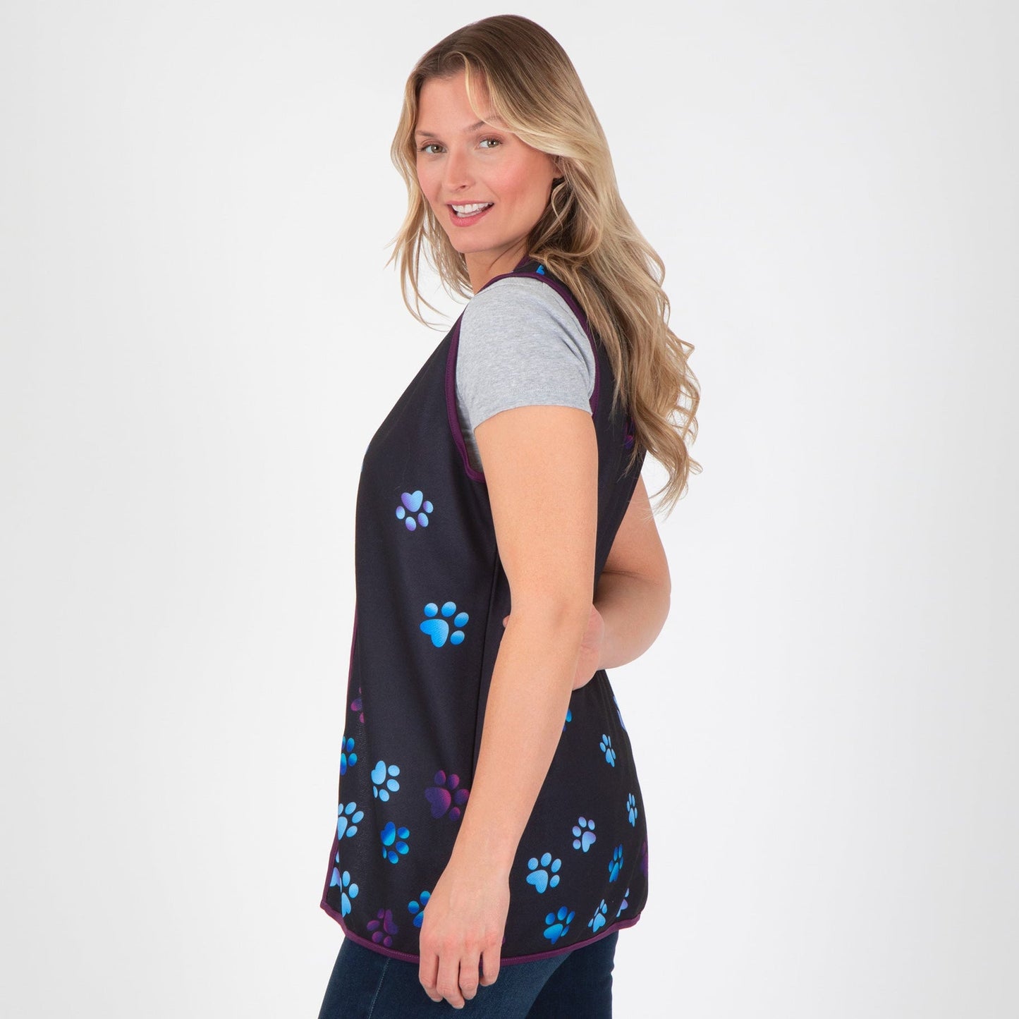 Paw Print Thick Knit Vest