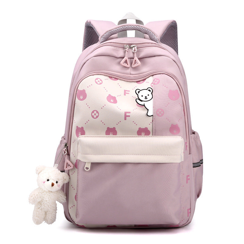 Schoolbag Lightweight And Large Capacity Elementary School Studebt Cute Bear Backpack