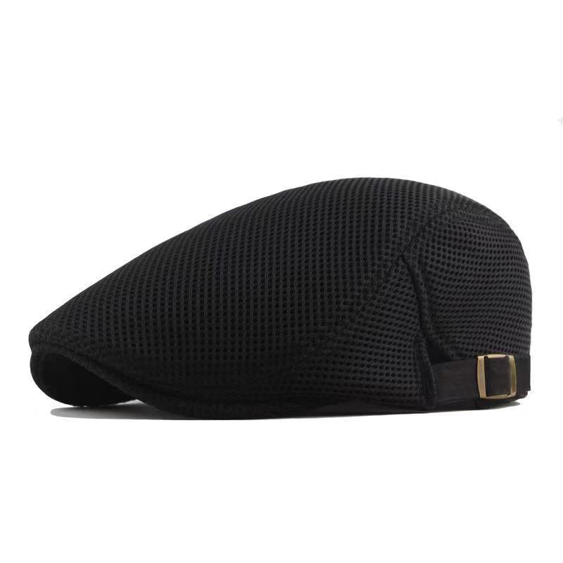 Womens Korean-style Trendy Beret Sun Hat Mens Solid-color Marching Cap