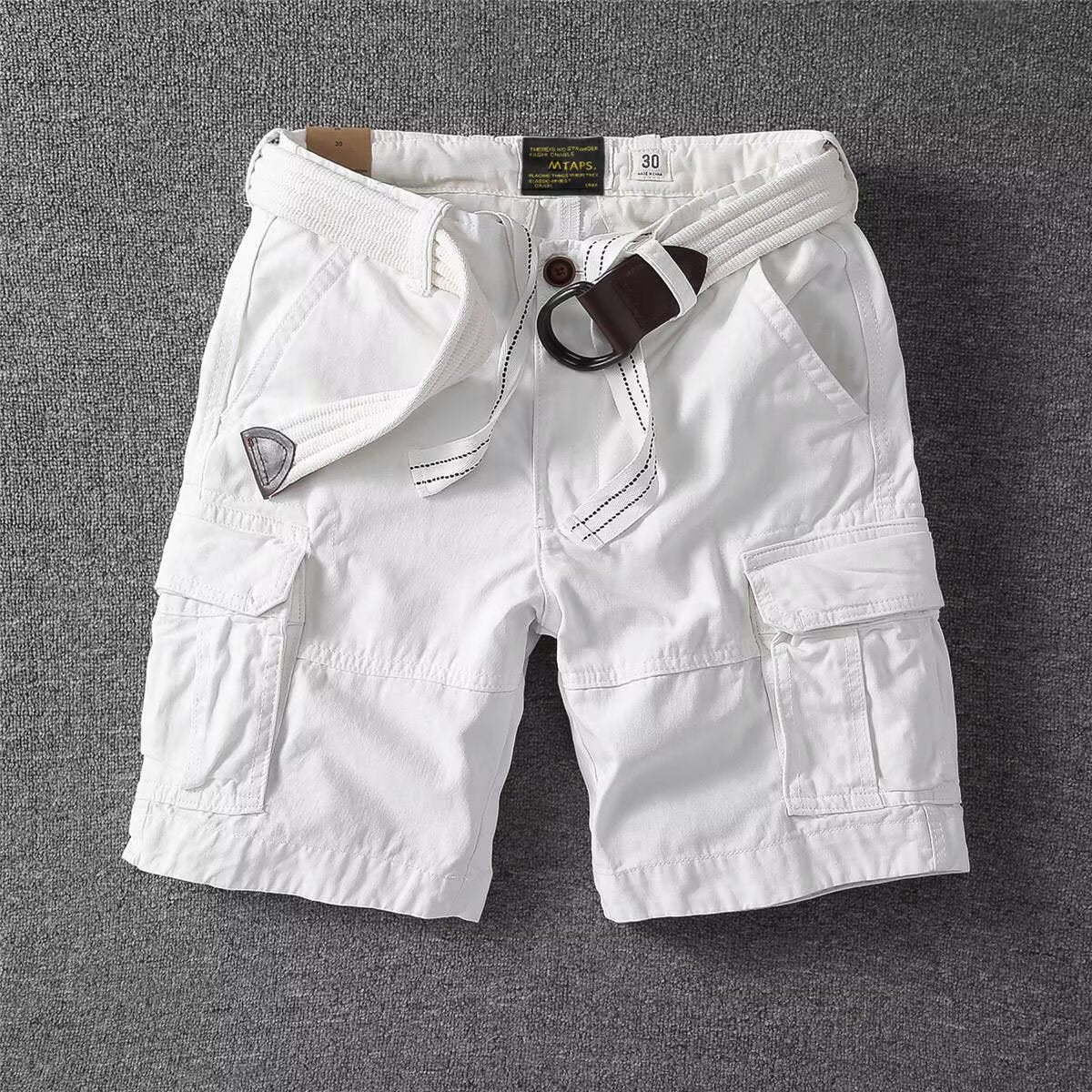 Mens Loose-fit Korean-style Trendy Mid-length Workwear Pants