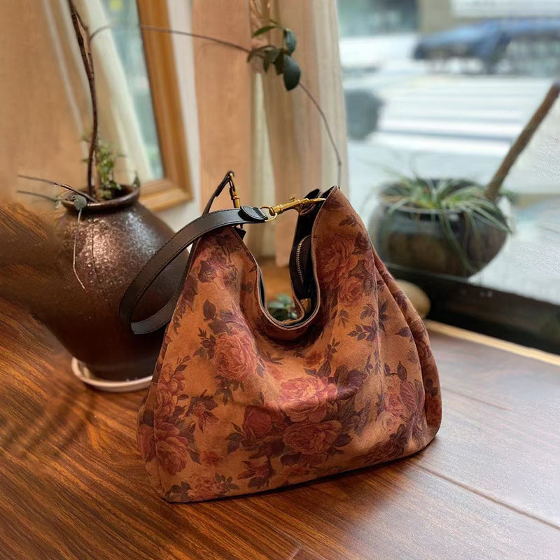 Womens Fashionable Washed-Effect Minimalist Shoulder Bag