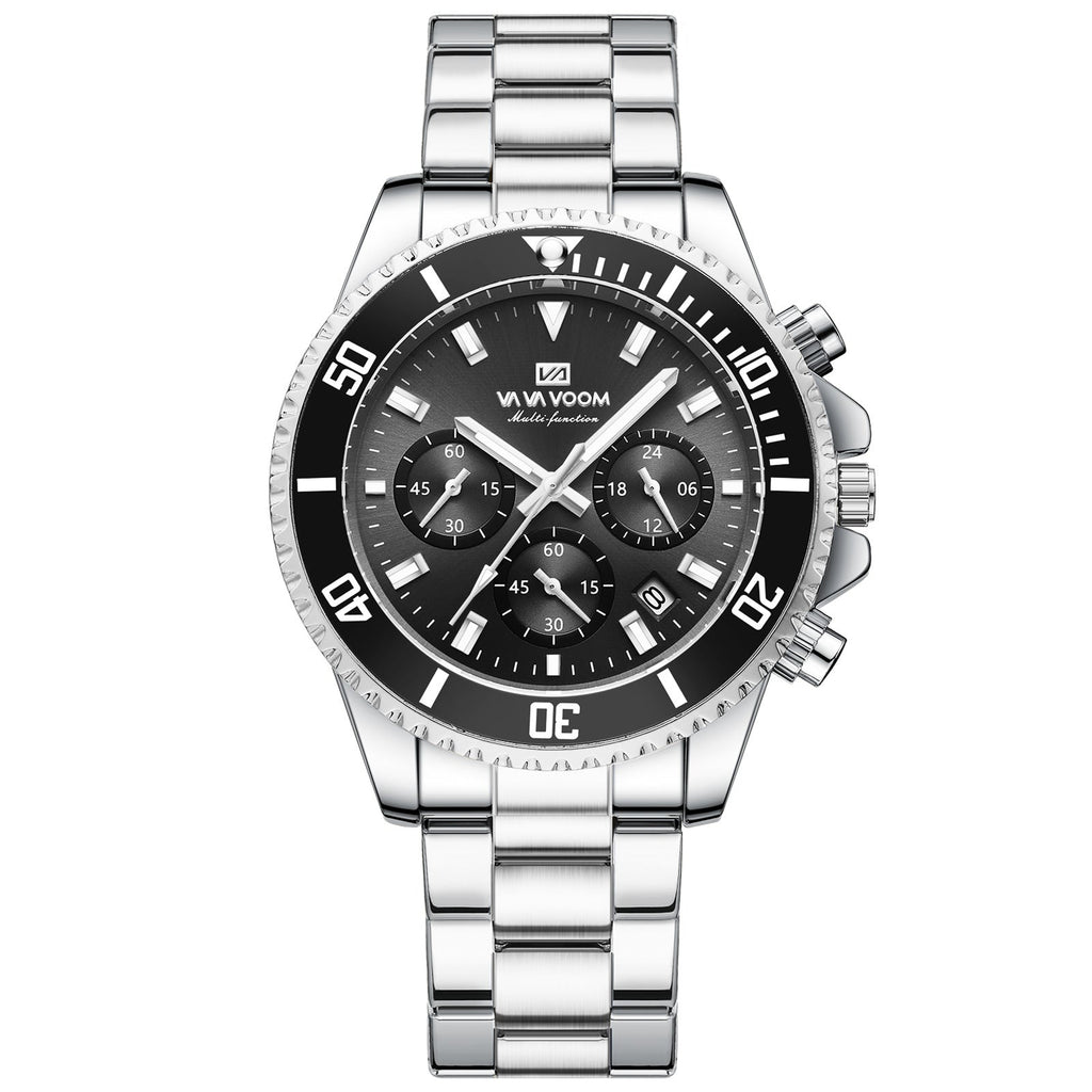 Multifunctional Three-eye Quartz Watch Waterproof And Luminous