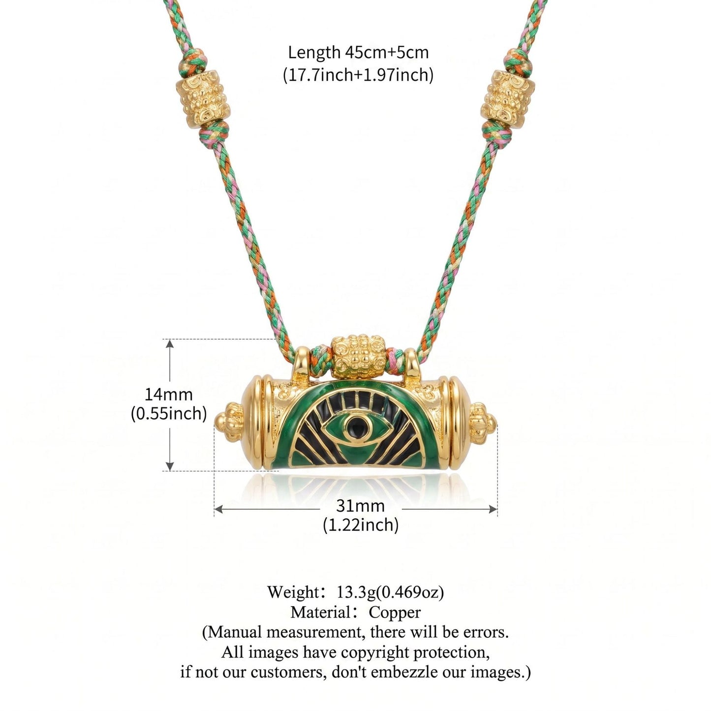 Evil Eye Kaleidoscope Necklace Clavicle Chain