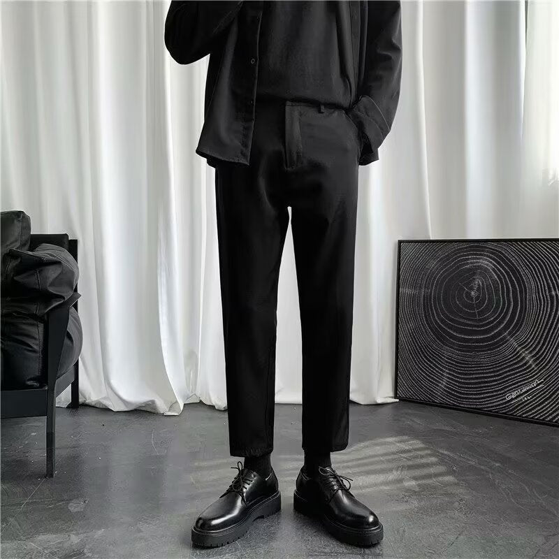 Men's Dress Pants Men's Cropped Slim-fit Casual