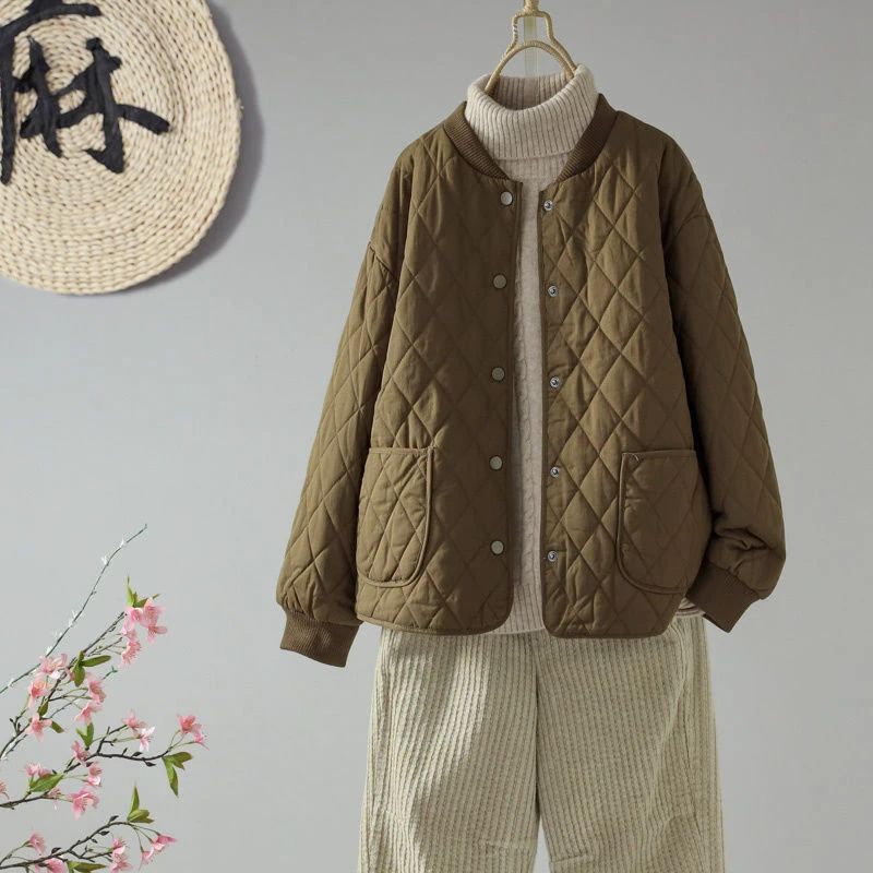 Women's Fashion Solid-Color Short Loose Padded Jacket