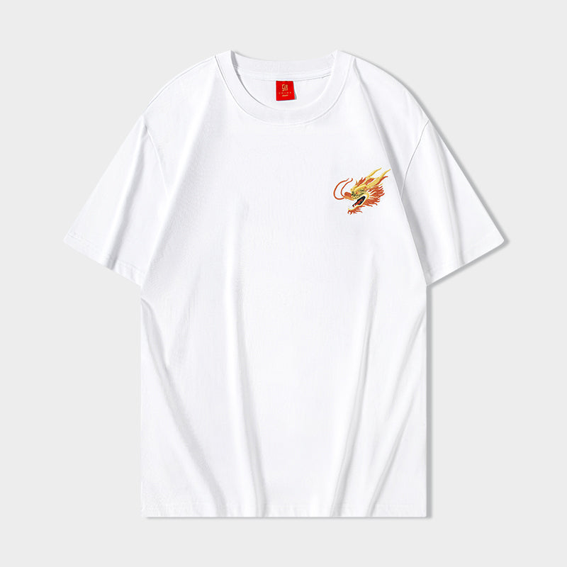 KH866 Golden Dragon Besticktes T-Shirt