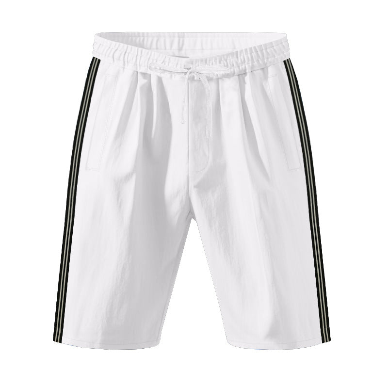 Mens Beach Outdoor Sports Shorts Breathable Striped Casual Cropped Trousers