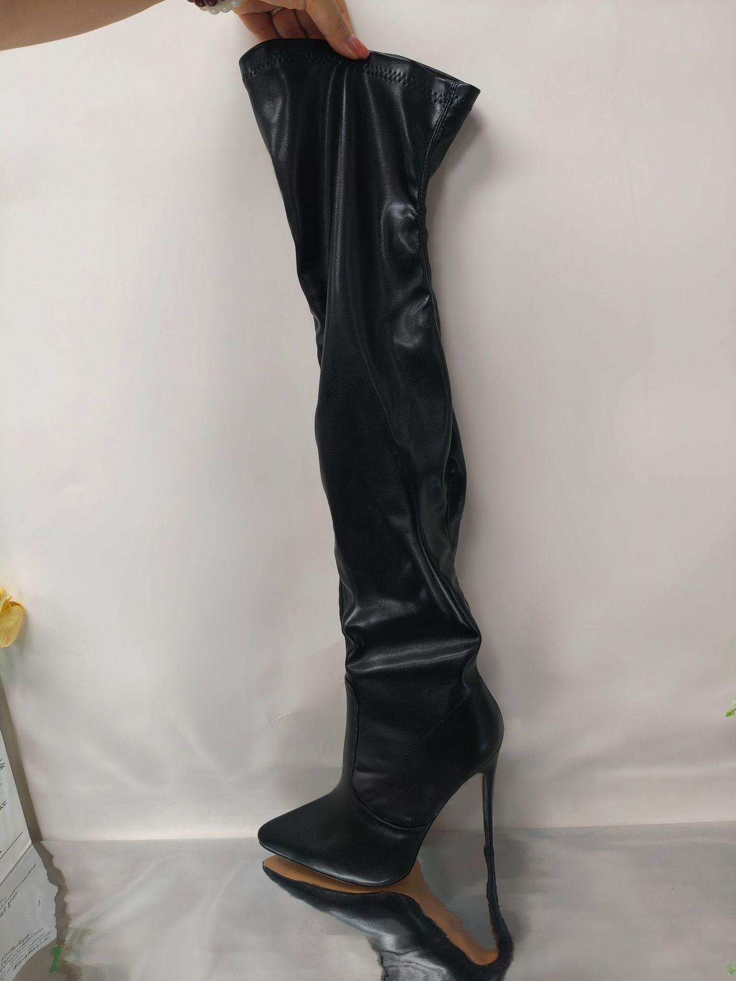 Stiletto-heeled Pointed-toe Thigh-high Boots Sexy Stretchy Skinny Boots