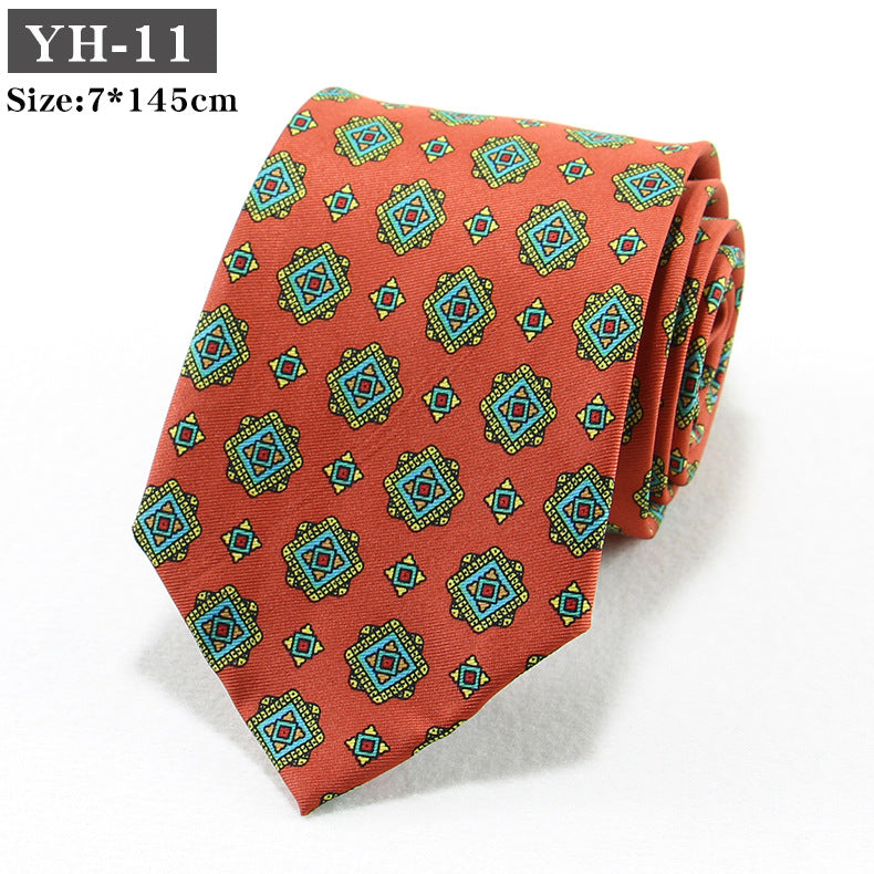 Korean-style Retro Hong Kong style Floral Casual Tie