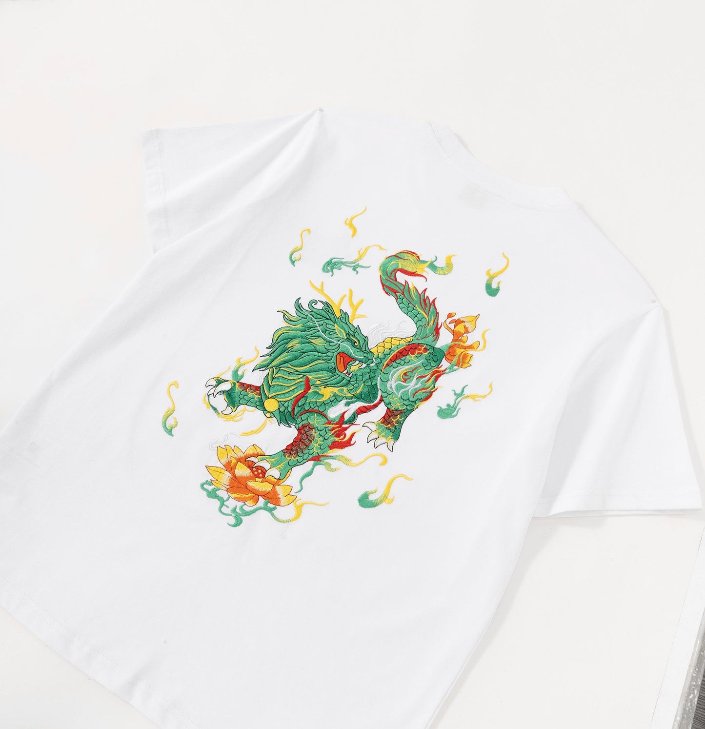 T-shirt brodé Kirin émeraude KH759