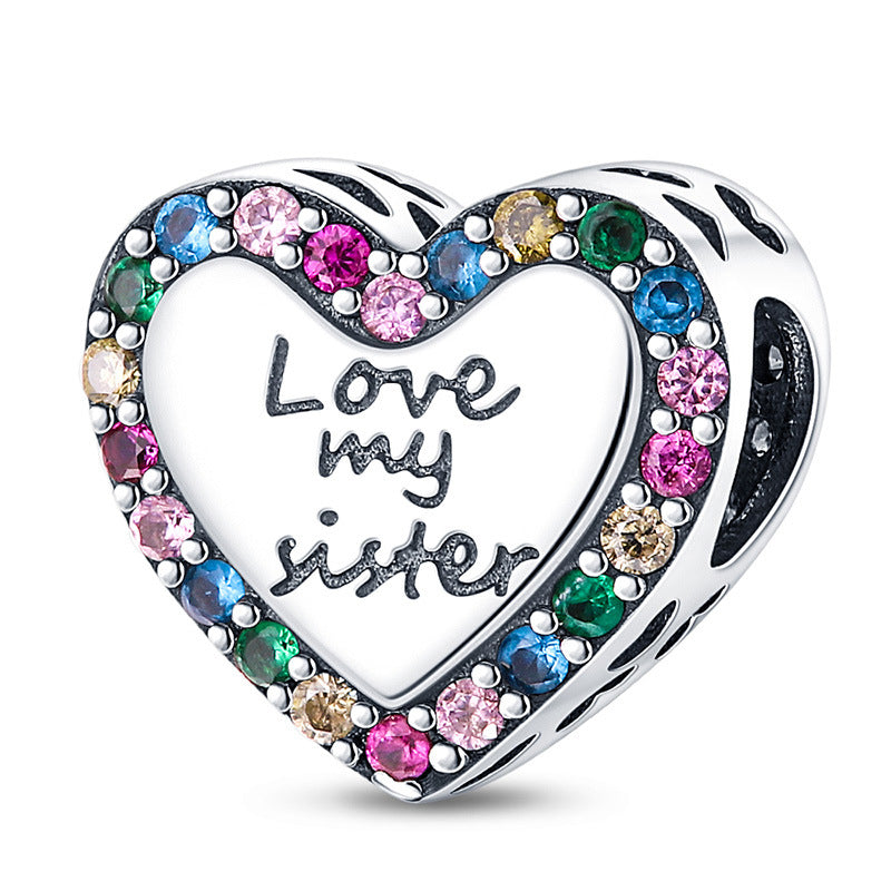 DIY Sisterhood Heart-shaped Bead Pendant Jewelry Accessory