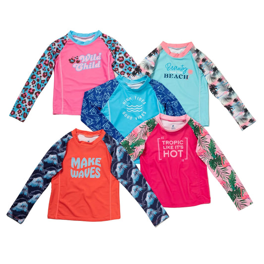 Kids Long Sleeve Rashguard Swim Shirt