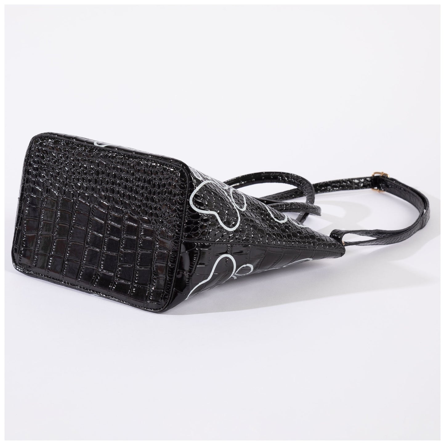 Patterned Paw Faux Leather Handbag
