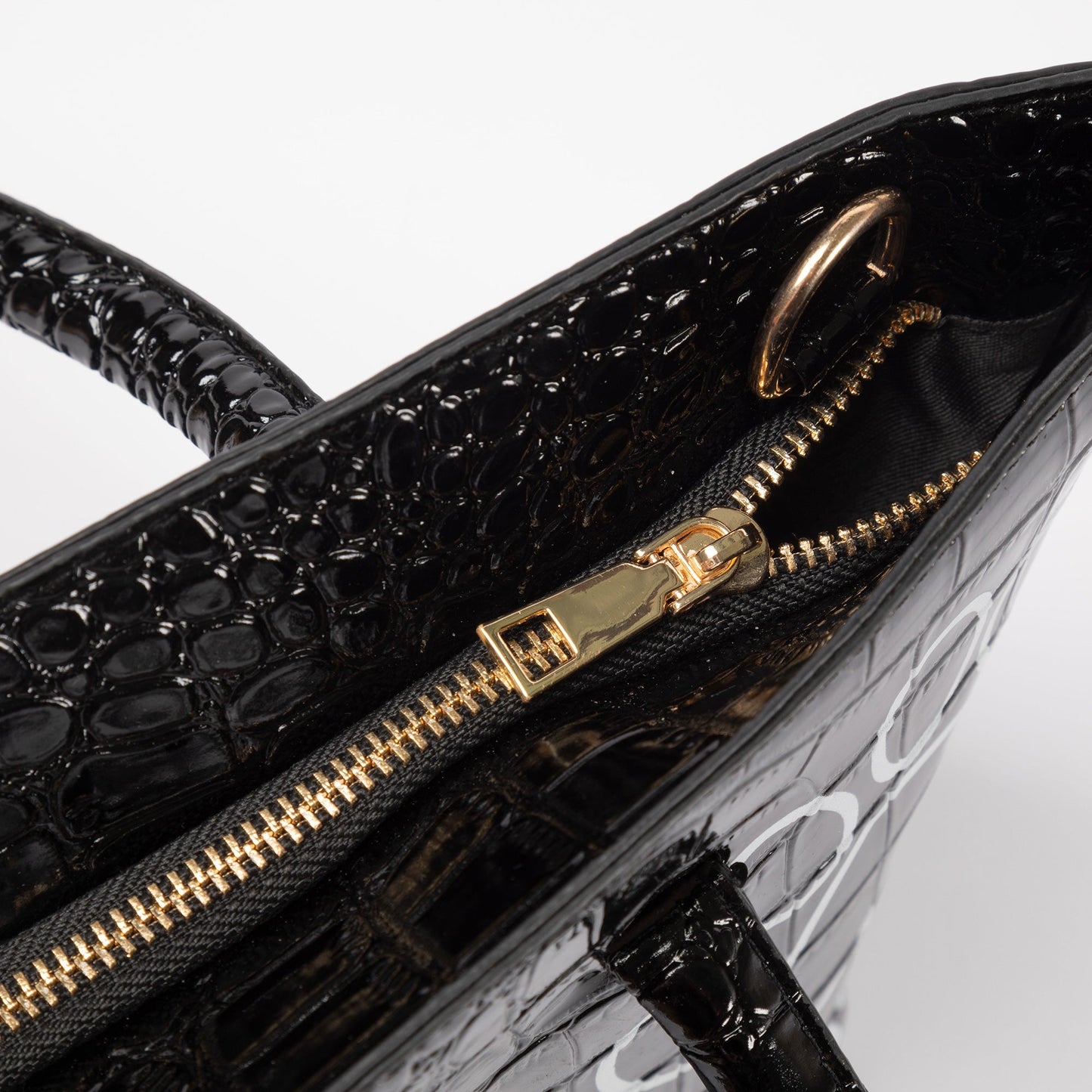 Patterned Paw Faux Leather Handbag