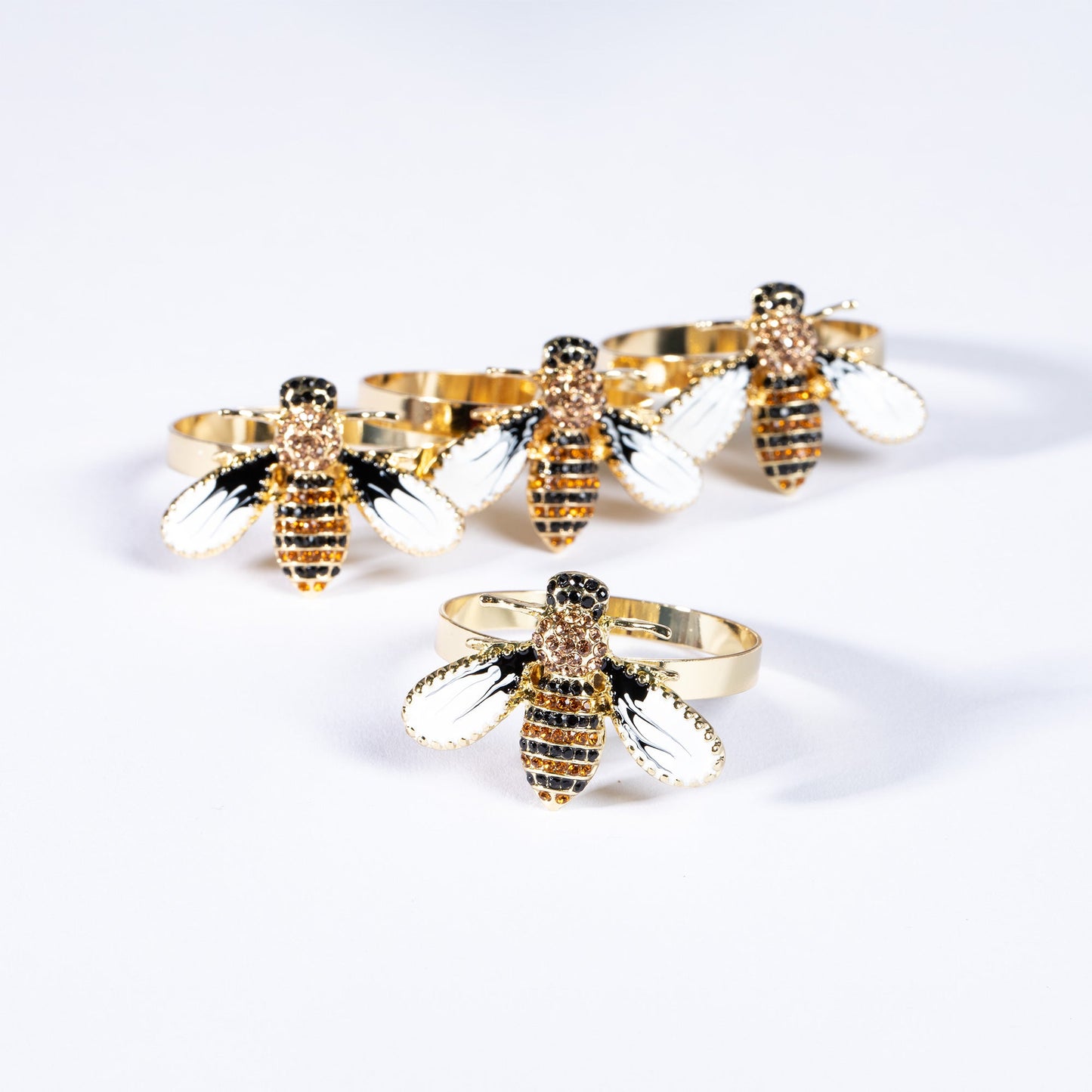 Elegant Bee Napkin Ring - Set of 4