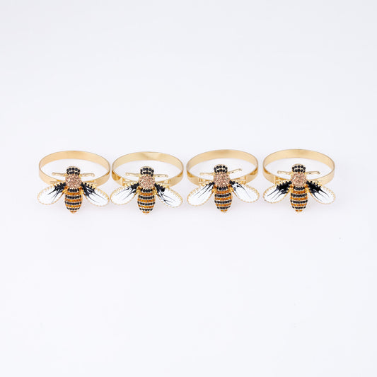 Elegant Bee Napkin Ring - Set of 4