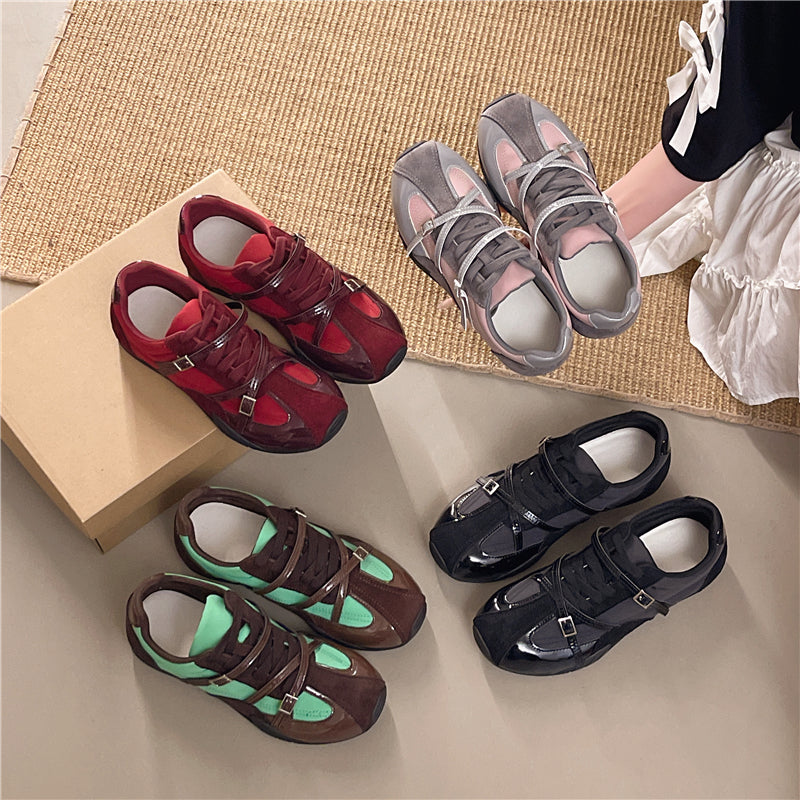 2026 New Flat Breathable Mesh Agon Shoes Women's Casual Sports Shoes Versatile German Training Shoes Women's Single Shoes Trendy
