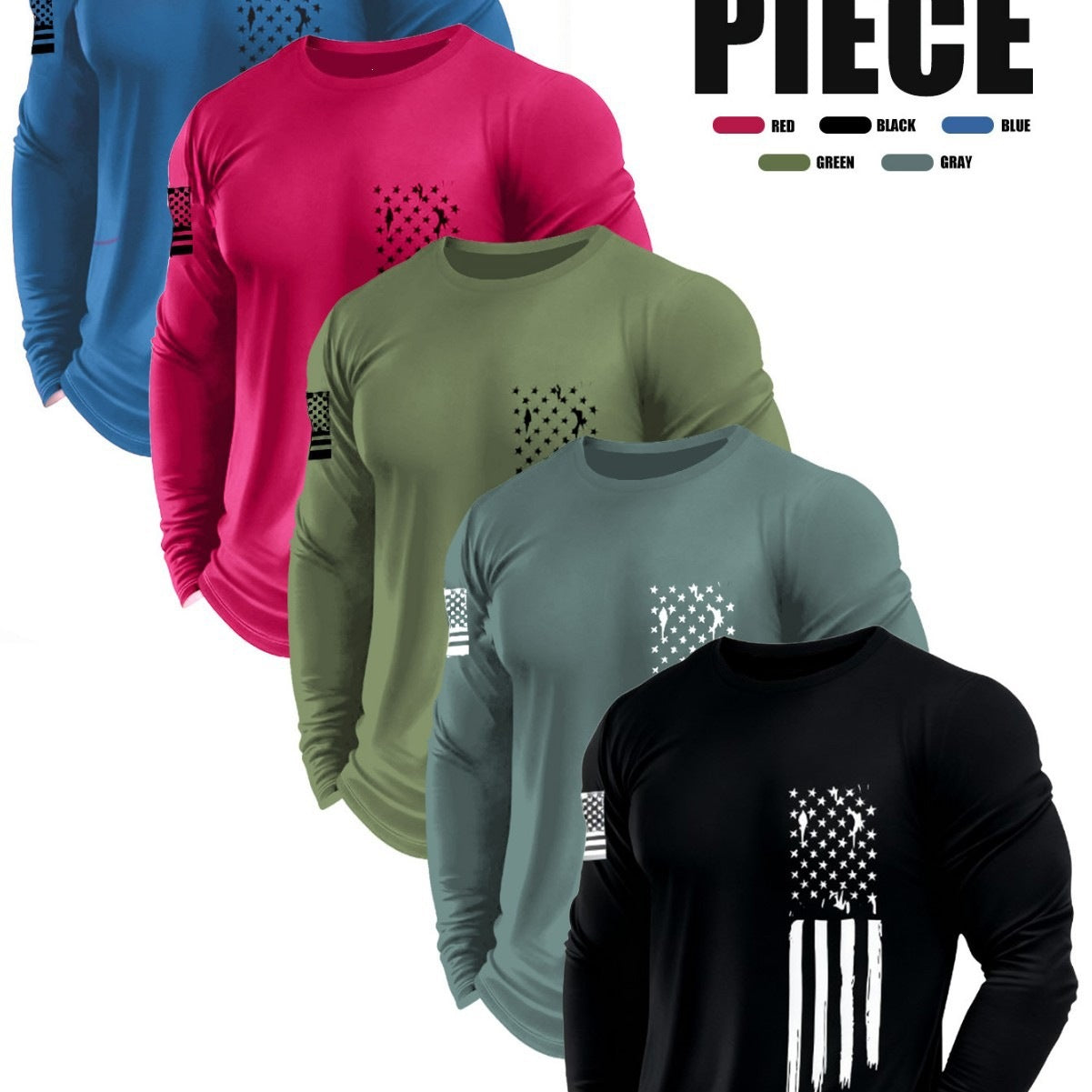Mens Outdoor Casual Sporty Crew-neck Long-sleeve