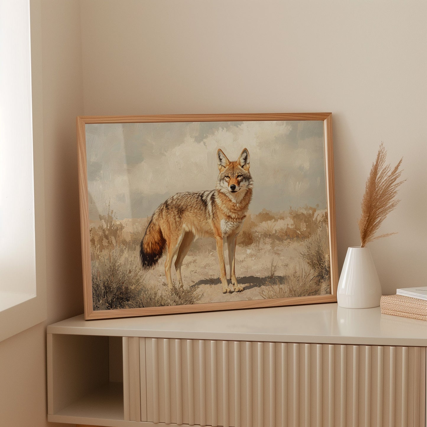 Lone Coyote in the Sun