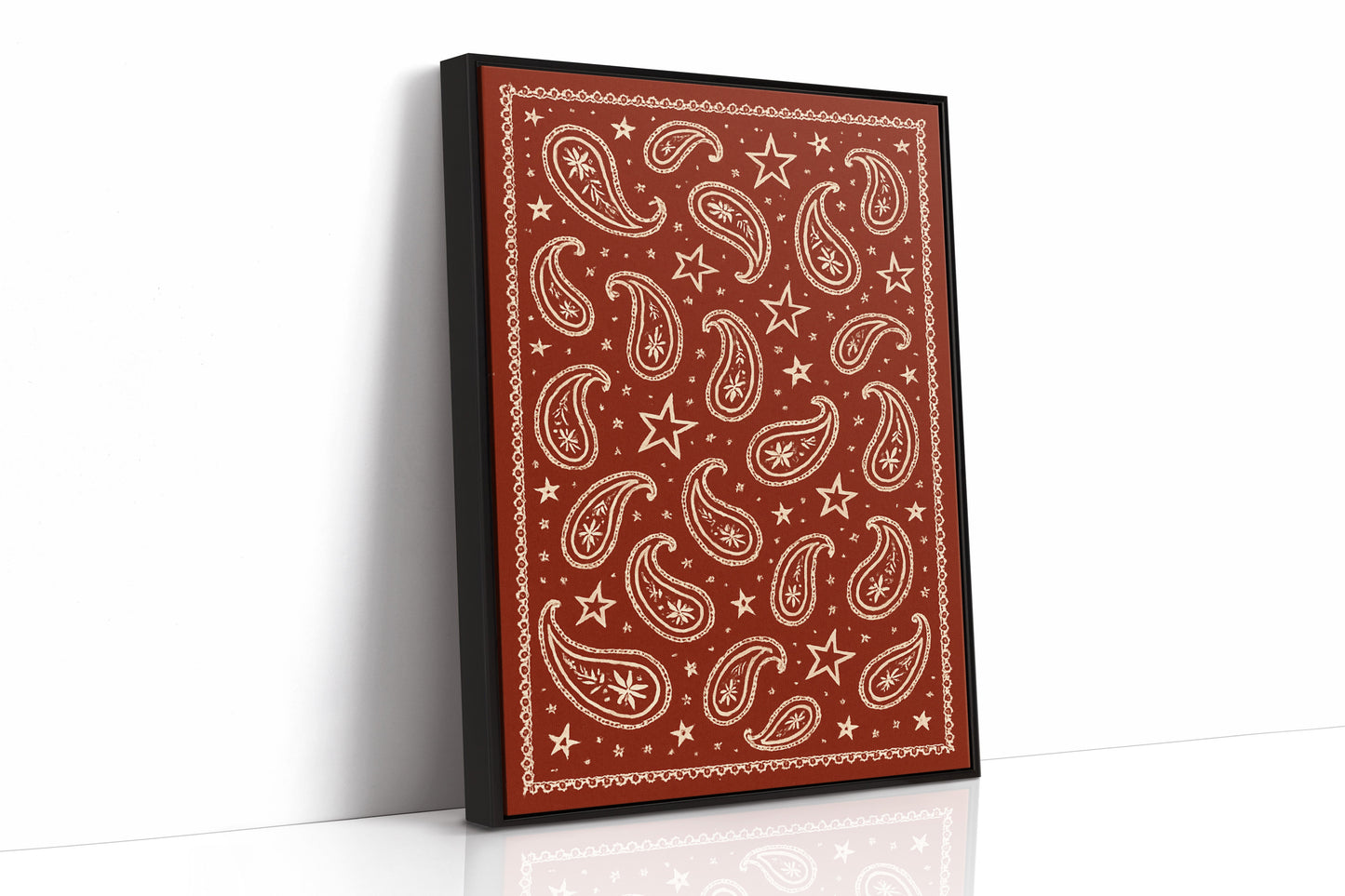 Vintage rotes Bandana mit Sternen und Paisley-Muster