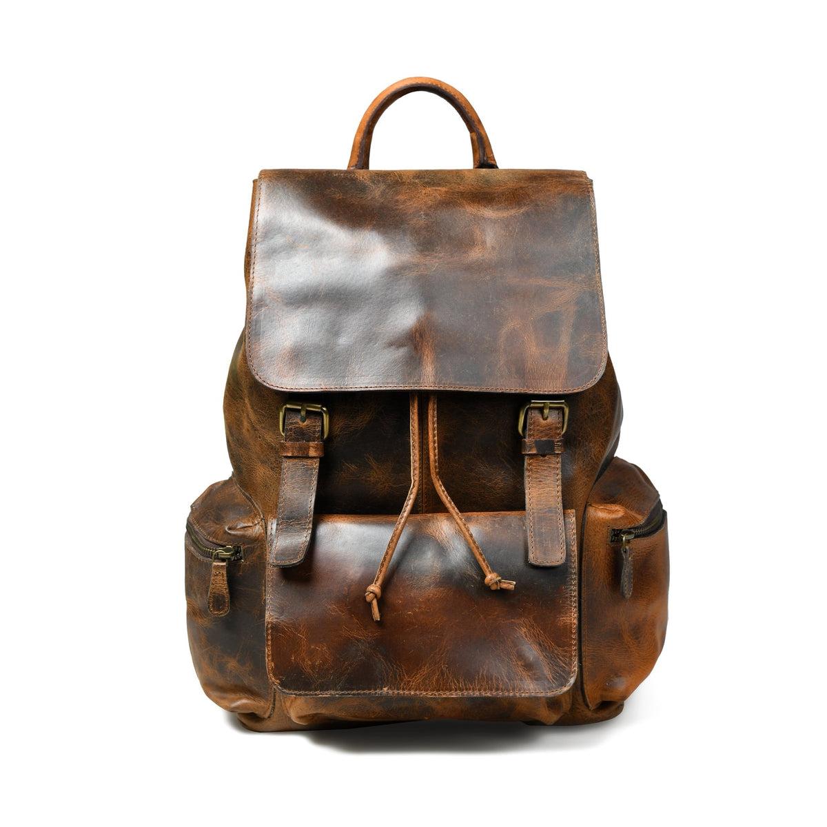 Vortex Lederrucksack: Gebranntes Braun