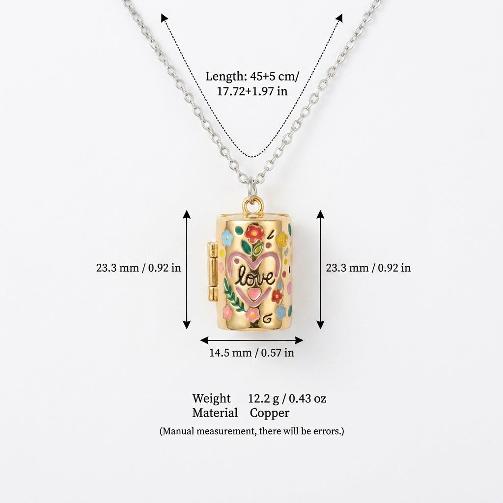 Openable Cylindrical Necklace For Women