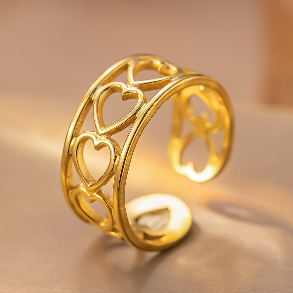 Stainless Steel Adjustable Open Ring For Women
