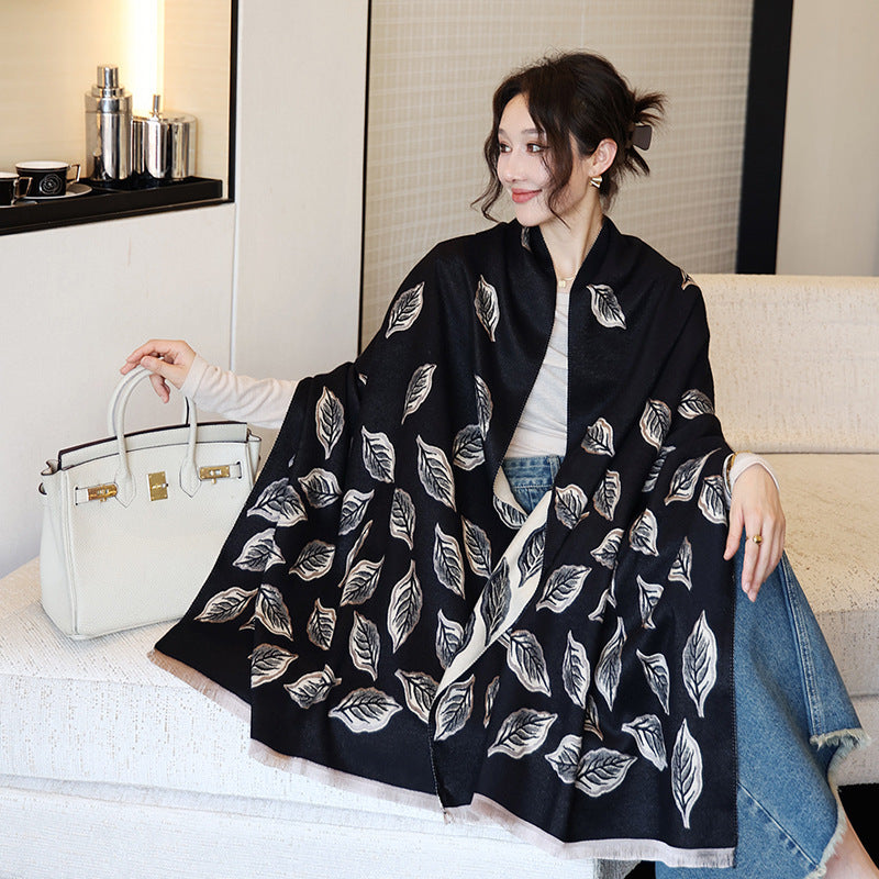 Female Versatile Fashion Thickened Warm Cashmere Scarf
