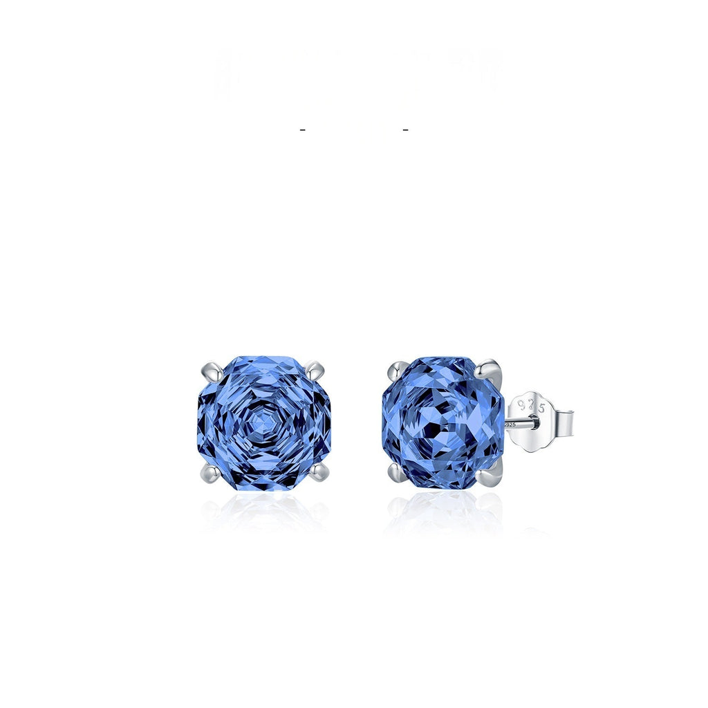 Basic Rose-cut Sparkling Diamond Stud Earrings Unisex Accessory